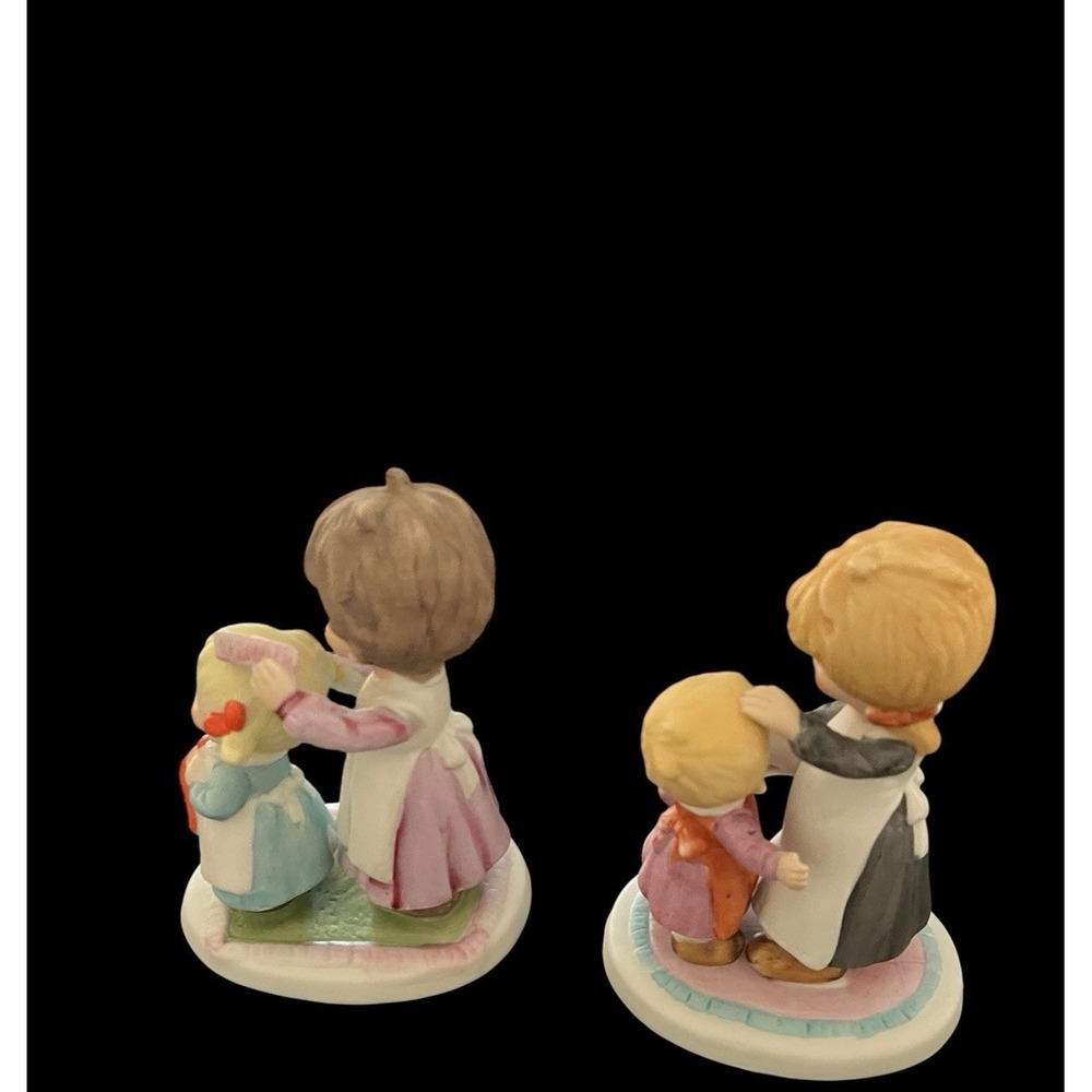 Lefton 241 Children Big Little Sister Bisque Figurines Hand Painted Vintage Pair - Picture 8 of 11